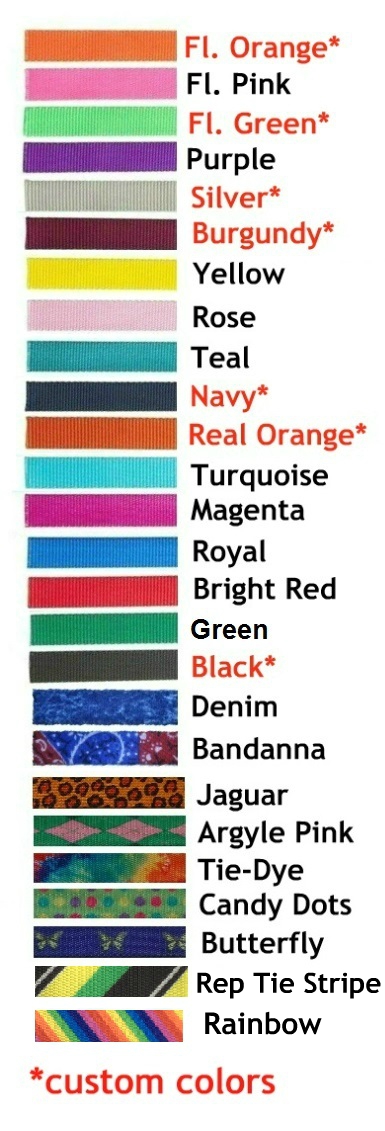 Standard Colors Available Standard Colors
